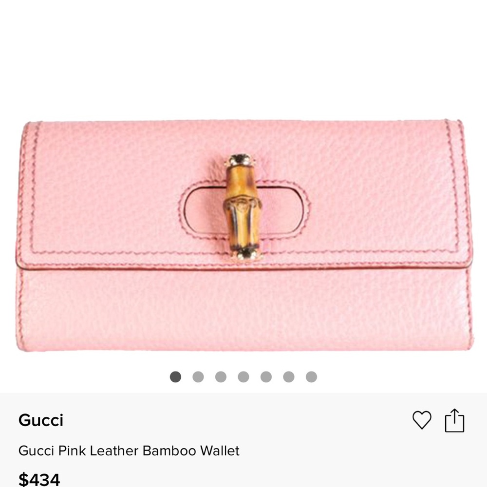 Authentic GUCCI Pink Bamboo Leather Wallet